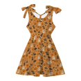 thumbnail image 4 of MEZZALL Girls Bow Shoulder Halloween Dress Ghost Pumpkin Print Sleeveless O-Neck A-Line Swing Kids Party Sundress Adorable Dresses, 4 of 5