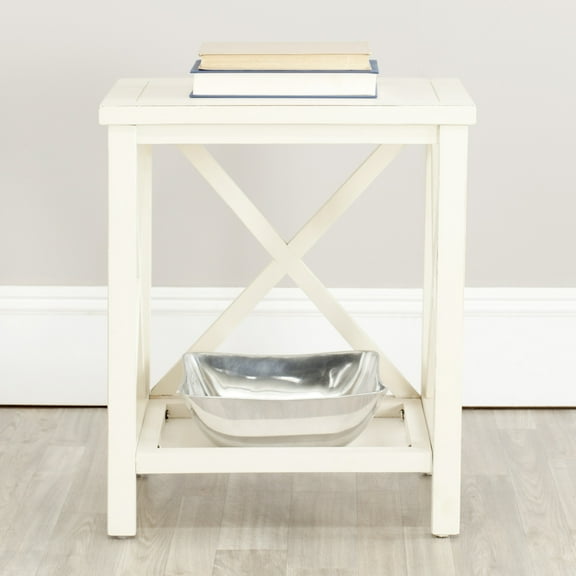SAFAVIEH Candence Cross Back End Table White