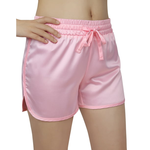 infinito déficit sugerir HDE Satin Sleep Shorts for Women - Sexy Womens Boxer Lingerie in 3 Cute  Colors - Walmart.com