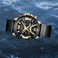 thumbnail image 5 of Mens Luxury Watches Business Chronograph Dress Waterproof Leather Strap Analog Quartz Wrist Watch, 5 of 6