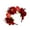 Red, variant on FENOHREFE Fabric Flower Headband for Music Festival with Butterfly Decors Music Festival Accessory Hairhoop Wedding Bride Headwear