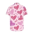 thumbnail image 4 of Camisas de Manga Larga para Hombres Día de San Valentín Impreso Botón Solapa, Camisa de Manga Corta Casual para Regalos, 4 of 9