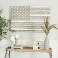 thumbnail image 2 of DecMode White Wood Handmade American Flag Wall Decor, 2 of 8