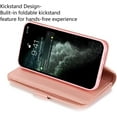 thumbnail image 3 of Wallet Case Compatible with iPhone 12 Pro Max 6.7 inch 2020,Magnetic Handbag Zipper Pocket PU Leather Flip with 9 Card Slots and Wrist Strap Folio TPU Inner Stand Case - Rose Gold, 3 of 16