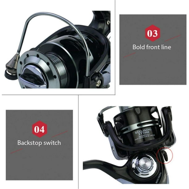 Fishing Reels Gapless Reaction Structure Bearing High-Speed Professional  Fishing Accessories for Saltwater Freshwater Fishing (ST5000) 