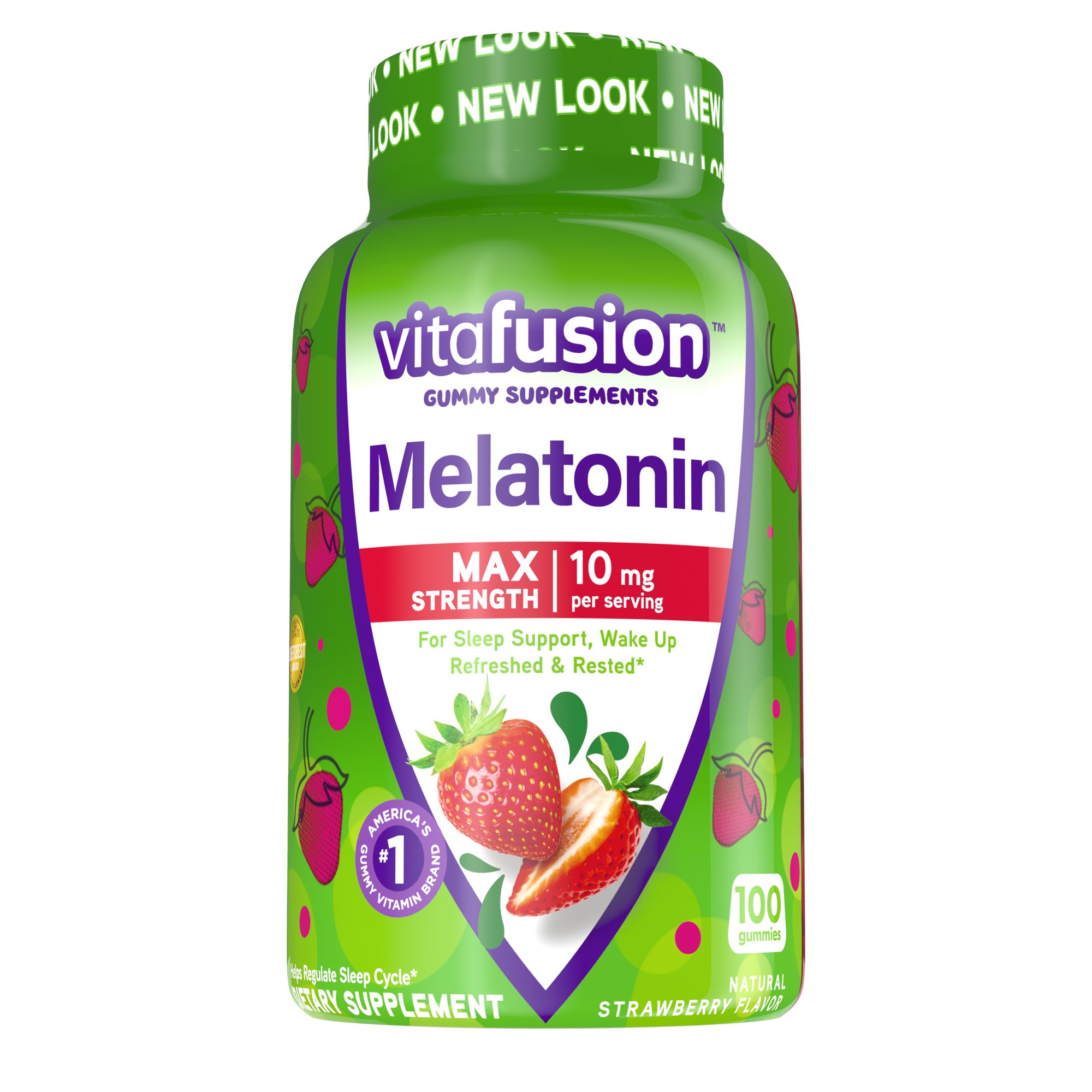 5 Pack Vitafusion Melatonin Max Strength Gummies Strawberry 10mg 100 Gummies