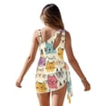 thumbnail image 6 of Xixirimido Abstract Cats Print Girls One Piece Swimsuits Cutout Bathing Suit with Cover Up Skirt Quick Dry Beach Swimwear with Adjustable Strap, Size 9-10 Years, 6 of 7