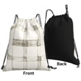 thumbnail image 4 of Leisure Draw String Mouth Backpack 16 X 14 Woven Band Durable Not Easy To Fall Off In Travel Portable Draw String Design Ivory Checked Hand-Drawn Sketch_2, 4 of 8