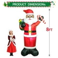 thumbnail image 4 of DeeKom【Black Santa】8' Christmas Inflatable Outdoor Decorations, Xmas Blow up Santa Claus with Gift Bag, Built-in LEDs for Yard Lawn Garden Festival Celebration, 4 of 5