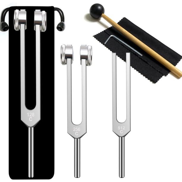 Set de diapasones Lrowvenu (128 Hz, 256 Hz, 512 Hz) para Sound Healer