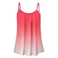 thumbnail image 4 of Royisotas Pink Ladies Tank Tops Summer Sleeveless Casual Womens Camisole Thin Strap Pleated Gradient Color Crew Neck Womens Cami Tops Plus Size, 4 of 4