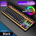 thumbnail image 2 of mecánico USB para juegos, Panel desmontable anti-fantasma, retroiluminado con íris para juegos, mecanografía, computadora de escritorio, 87 llaves Hugo  Teclado mecánico, 2 of 10