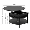 thumbnail image 4 of DOVEAID Round Lift Top Coffee Table with Storage Farmhouse Circle Table with Hidden Compartment Large 2 Tier Modern Center Table for Living Room,Black, 4 of 10