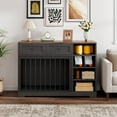 thumbnail image 6 of 47.2" Dog Crate Furniture with 2 Drawers and 4 Shelves, Wood Dog Crate TV Stand, Large Dog Kennel Indoor for Small Medium Large Dogs, Black, 6 of 7