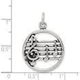 thumbnail image 4 of Sterling Silver Antiqued Music Staff Charm Casted Open back Opulent Delicate Glistening A classic choice for celebrating love and achievement, 4 of 4