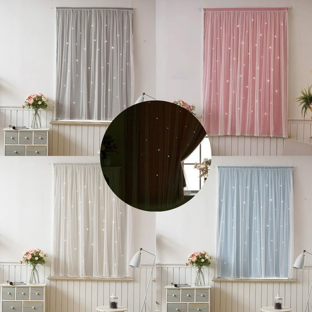 Cortinas translúcidas bordadas | Panel de malla blanca para malla de luz | Tela de poliéster suave | 100x200cm | Voile opaco moderno, transpirable, fácil de instalar | Decoración del salón y