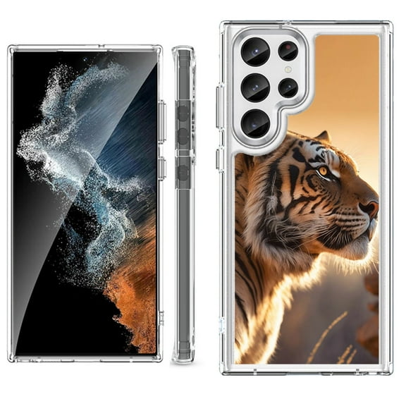 Shockproof Bumper Phone Case for Samsung Galaxy S23 Ultra 5G, by OneToughShield ® - Tiger