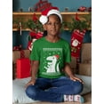 thumbnail image 3 of Tstars Little Boys Big Trex Kids Christmas Gift Santa Christmas Solid Print T Shirt, 3 of 5