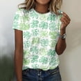 thumbnail image 2 of Wang6 St Patrick's Day Shirts for Womens Irish Shamrock Crew Neck Short-Sleeve Graphic Tees Casual Crew Neck Loose Printed T-Shirt Z_Yellow S, 2 of 5