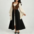 thumbnail image 5 of Women's Renaissance Dress Bell Sleeve Medieval Costume Lace Up Peasant Bodice Layered Maxi Skirt for Fair Tavern Halloween Cosplay Irish Overdress Vintage Gown, 5 of 7