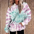 thumbnail image 2 of Hoodies for Women Fashion Tie Dye Gradient Oversized Sweatshirt Plus Size Loose Fit Cute Hooded Jacket Outwears Drawstring Fall Pullover Tops with Pocket, 2 of 7