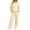 Beige, variant on Women's Two Piece Outfits Solid Color Long Sleeve Hooded Shirt And Loose Fitting Pants Sports Cozy Sets