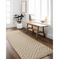 thumbnail image 2 of Boutique Rugs Uaine Bohemian Jute and Cotton Natural Fiber Runner Rug - Boho High Low Textured Geometric Area Rug for Hallway - Machine Washable - Tan, Beige, Cream - 2'7" x 7'3" (2x7 Runner Rug), 2 of 8