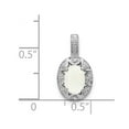 thumbnail image 3 of White Sterling Silver Charm Pendant (10) October Opal Lab Created Oval Phenomena Diamond 16 mm 9, 3 of 4