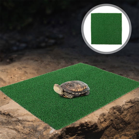 Green Artificial Turf 30x30 cm Reptile Ramp Floating Turtle Basking Platform Aquarium Mat