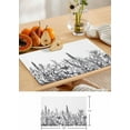 thumbnail image 6 of Placemats Set of 6, Cotton Linen Heat Table Mats Non-Slip Washable Lavender Wildflowers Leaves Black White Placemat for Holiday Banquet Dining Kitchen Table Decor, 6 of 6