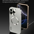 thumbnail image 6 of Dteck Magnetic Case for iPhone 16 Pro, Compatible with MagSafe, CD Metal Ring Shockproof Metal Bumper PC Back with Lock, Camera Protection, Titanium, 6 of 7