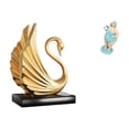 thumbnail image 1 of Figura de mujer cisne de resina, estatua de colección, pieza de arte moderno, escultura animal, decoración de mesa, adorno de dama para sala de estar,, 1 of 8