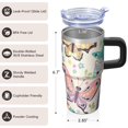 thumbnail image 3 of Butterfly 20oz Stainless Steel Tumbler with Handle and Straw – Insulated Travel Cup with Sliding Lid, 360° Full Wrap Printed Mug for Home, Outdoor & Sports Use, Spring, 3 of 6