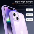 thumbnail image 2 of Shockproof Clear Case for iPhone 14, [Not Yellowing] [10FT Military Drop Protection] Hard Clear Back Four Corner Airbags Drop Protection Phone Cover, 6.1 inch, Purple, 2 of 14