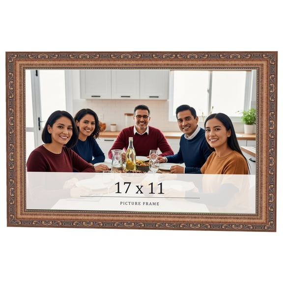 17x11 Frame Gold Solid Wood Picture Frame Width 1.25 Inches | Interior Frame Depth 0.375 Inches |