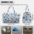 thumbnail image 7 of Garronmavis Large Quilted Duffle Bag for Women, Blue Palm Tree Floral Print Bag Weekender Overnight Bag Travel Gym Dance Bag with Zipper Pockets, 7 of 7
