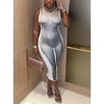 thumbnail image 1 of Lovelywholesale Round Neck Body Print Bodycon Dress, 1 of 4