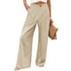 thumbnail image 2 of Pantalones de pierna ancha SCZ para Mujer Beige S, 2 of 7