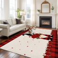 thumbnail image 2 of Red Valentine's Day Area Rugs 5'x8', Washable Small Throw Rugs for Classroom Bedroom, Roses Gnomes Love Heart Plaid Rustic Indoor Outdoor Rug Non-Slip Low Pile Carpet Runner Reversible Floor Mats, 2 of 8