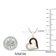 thumbnail image 5 of Dazzlingrock Collection 0.30 Carat (ctw) Round Black & White Diamond Double Heart Pendant for Women with 18 Inch Silver Chain in 10K Rose Gold, 5 of 6