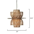 thumbnail image 3 of J&D Designs Nazas 1-Light Farmhouse Rattan & Iron Metal Pendant in Antique Brass, 3 of 6