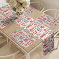 thumbnail image 2 of Ambesonne London Table Runner & Placemats, Popular British Culture, Placemat 4 pcs + Runner 16"x90", Dark Coral Bluegrey, 2 of 2
