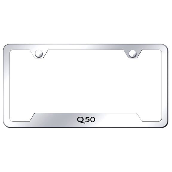 Infiniti Q50 Laser Etched Logo Cut-Out License Plate Frame (Chrome)