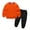 Orange + Black, variant on LYMAYTER Toddler Unisex Sweatshirt Outfit Teen Solid Color Sweatsuit Tops Sweat Pants 1 Set for 2-14 Years