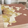 thumbnail image 1 of Flower Decorative Rug, Abstract Themed Modern Futuristic Image with Water Like Colored Art Print, Quality Carpet for Bedroom Dorm and Living Room, 6 Sizes, Redwood White, by Ambesonne, 1 of 4