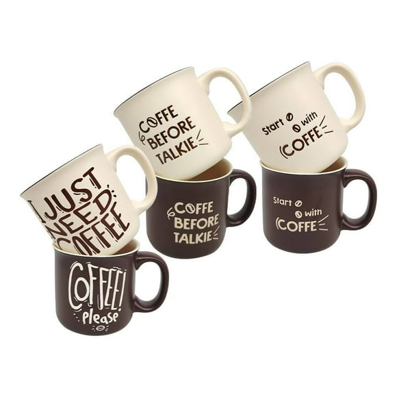 Taza Chefmaker Tipo Pocillo Cerámica con Grabado 480 mL Varios Colores