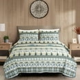 thumbnail image 2 of Chezmoi Collection Lake 3-Piece Southwestern Lodge Quilt Set King, Multicolor Pine Tree Fish Deer Explorer Mountain Printed Microfiber Lightweight Bedspread Set for All season, 2 of 9