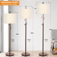 thumbnail image 2 of Lámpara de Piso Qingmiao Ajustable 137-168 cm Lino Marrón LED 8W, 2 of 6
