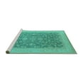 thumbnail image 2 of Ahgly Company Machine Washable Indoor Rectangle Oriental Turquoise Blue Industrial Area Rugs, 5' x 8', 2 of 4