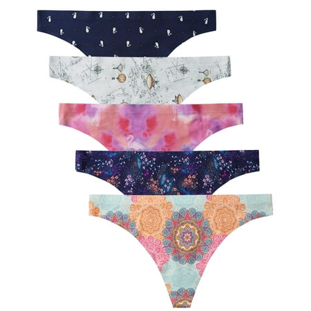 

Seamless Thongs for Women No Show Thong Underwear Women 5 Pack XS-XL